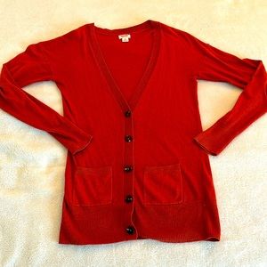 Mossimo Orange Sweater/ V-Neck Button Down Cardigan - Extra Small